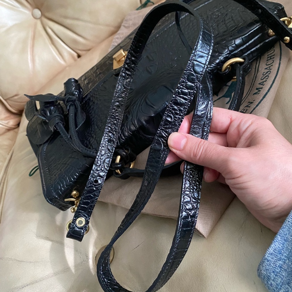 NWOT Vintage Brahmin Amata Rose Tassel Bag & Charm Leather Croc Lady FIRM PRICE - Picture 15 of 16